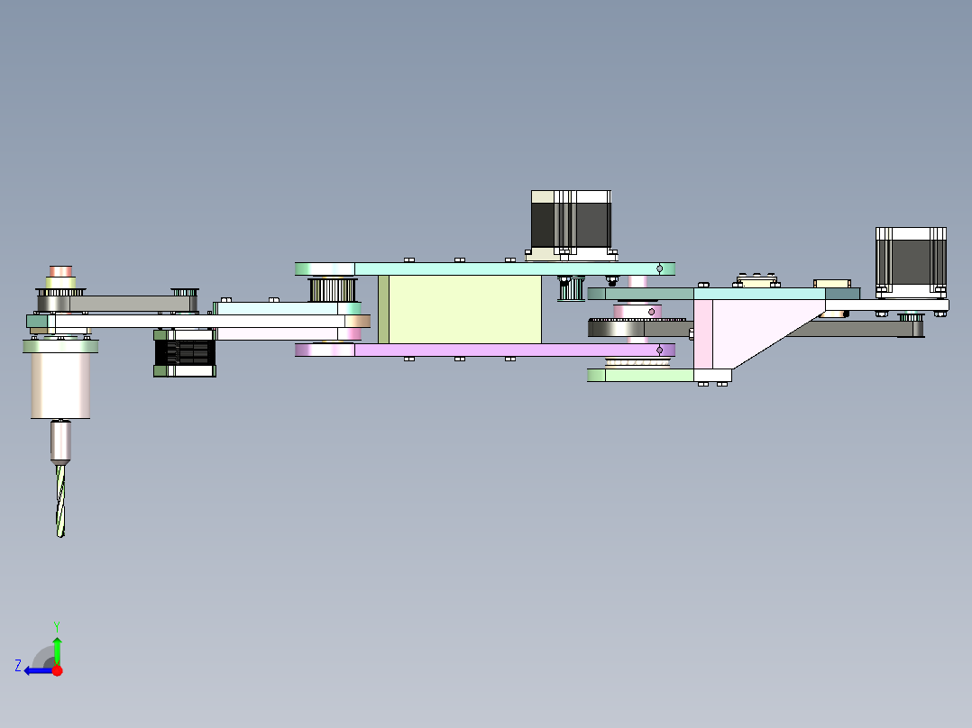 PCB 板精密钻孔机械臂右视图