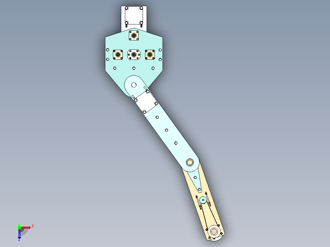 PCB 板精密钻孔机械臂俯视图