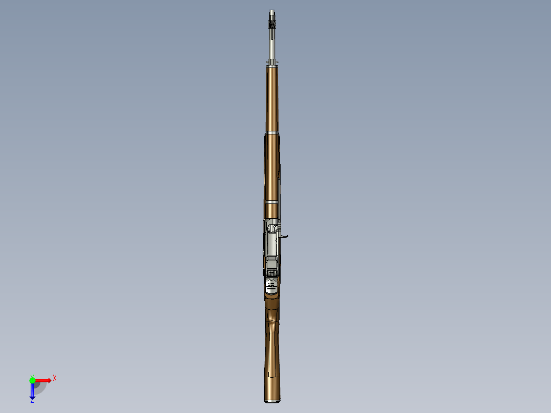 手枪左轮冲锋枪老式狙击步枪设计3D图纸ww2-u-s-rifle-cal-30-m1-garand STP IGS俯视图