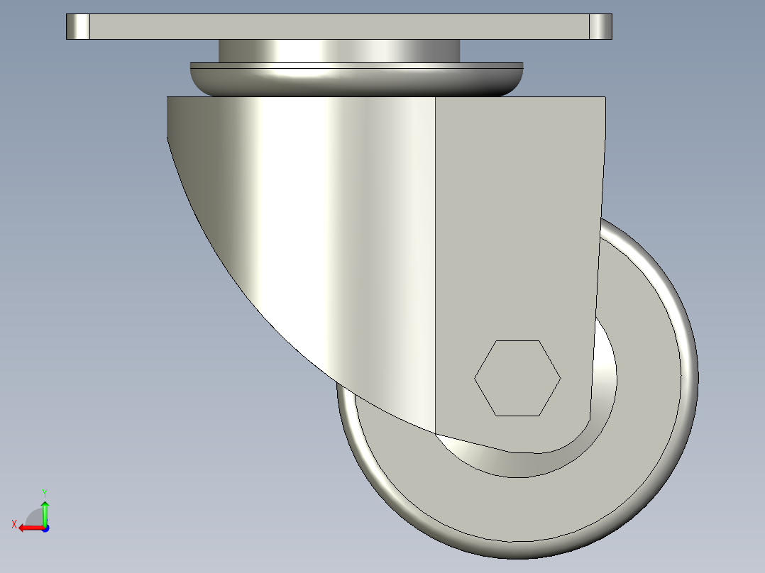 25寸低重心脚轮后视图