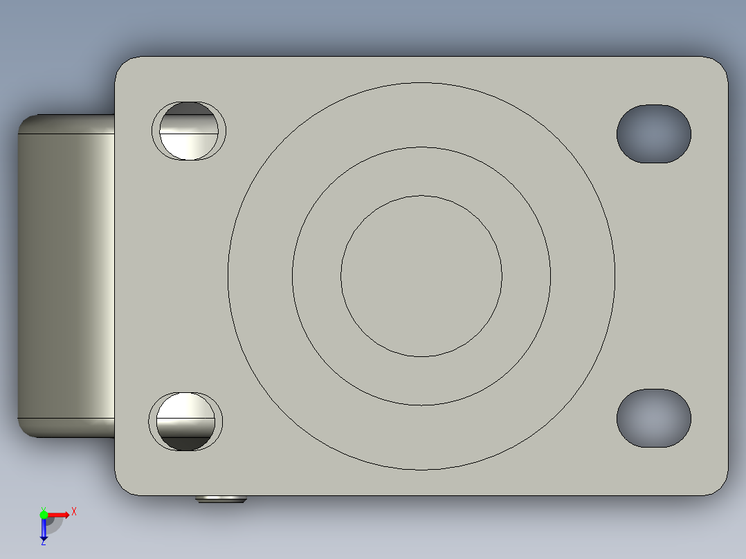 25寸低重心脚轮俯视图