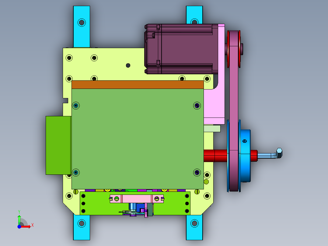 自动电子凸轮插针装置前视图