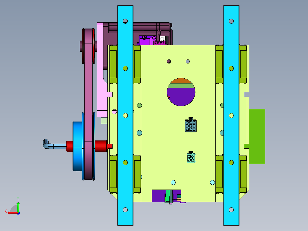 自动电子凸轮插针装置后视图