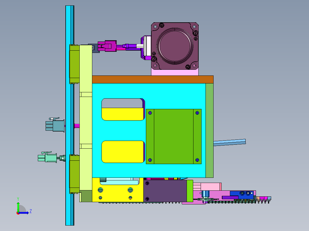 自动电子凸轮插针装置左视图