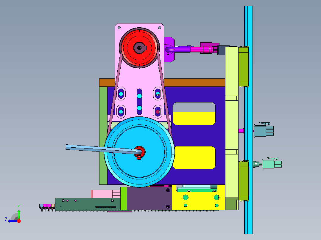 自动电子凸轮插针装置右视图