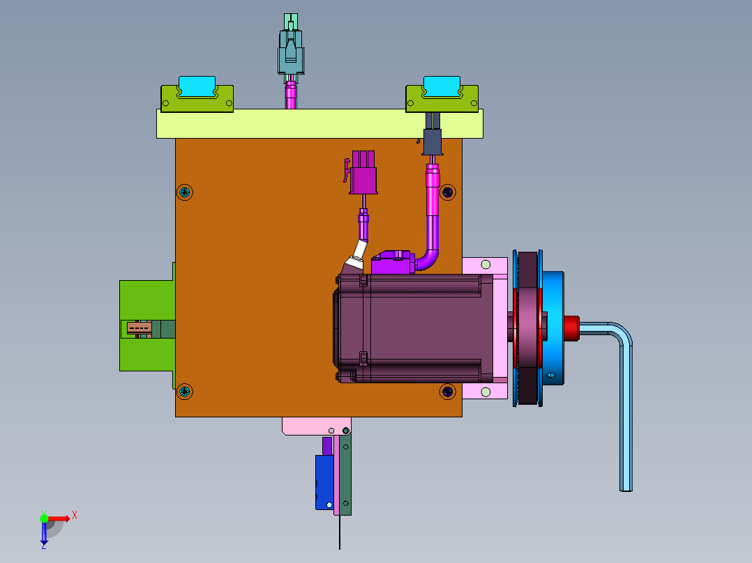 自动电子凸轮插针装置俯视图