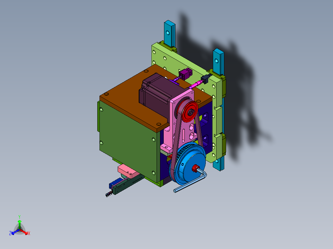 自动电子凸轮插针装置正等轴测图