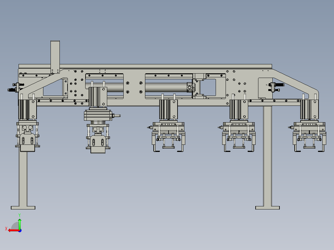 五联机械手装配体后视图