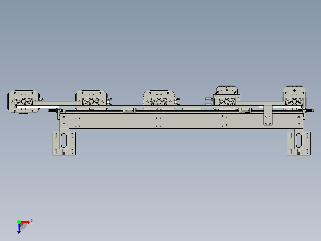 五联机械手装配体俯视图
