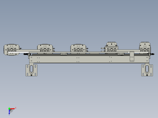 五联机械手装配体俯视缩略图