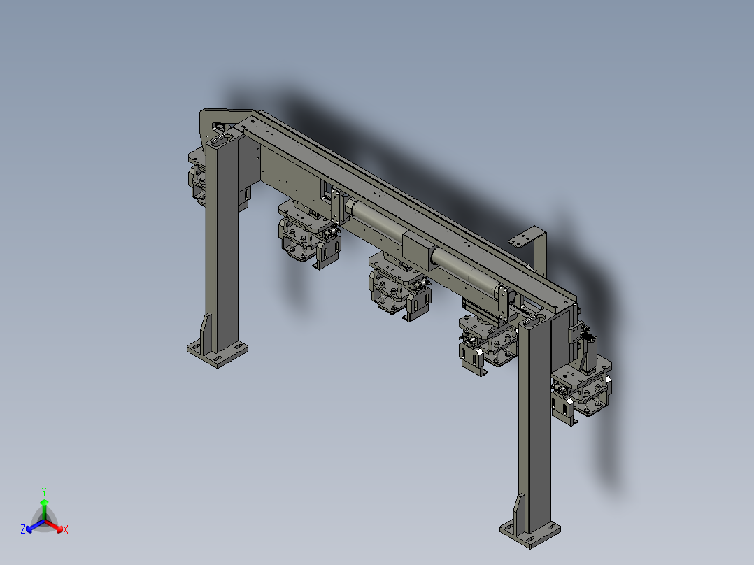 五联机械手装配体正等轴测图