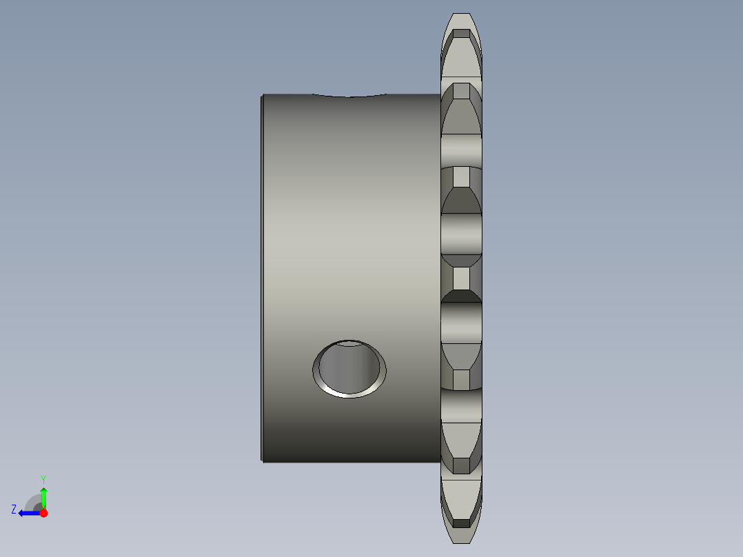 滚轮清洗机-25B-16齿-d12右视图