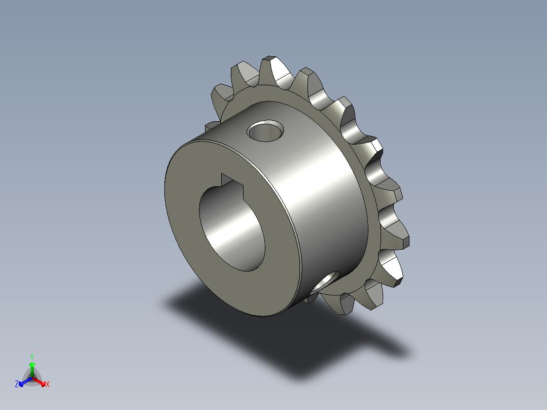 滚轮清洗机-25B-16齿-d12正等轴测图
