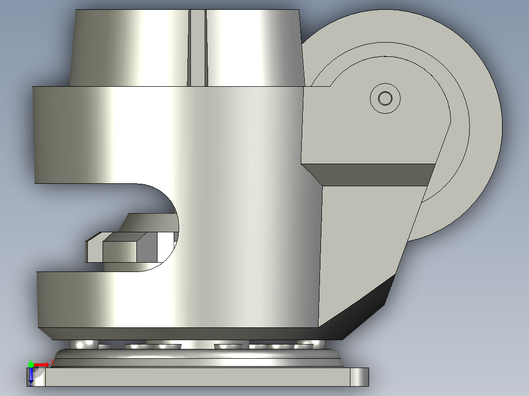 阀芯自动组装机用300KG脚轮俯视图
