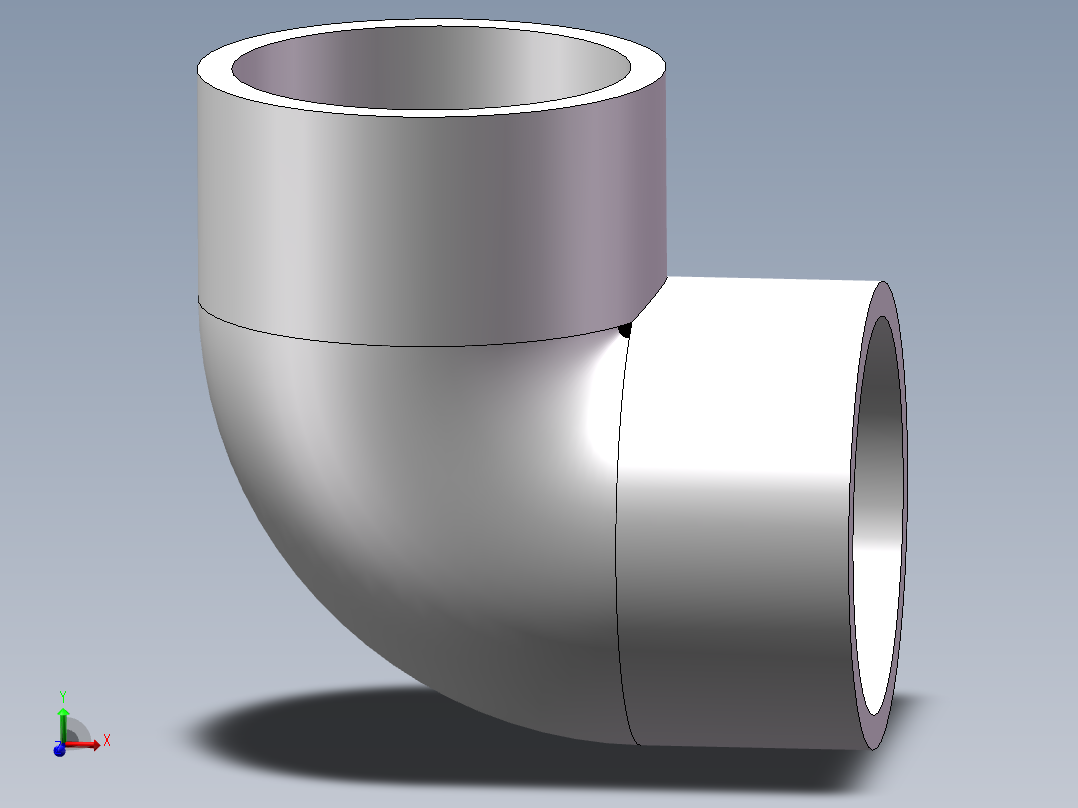 90_ELBOW_DN65_PN10_U-PVC主视图