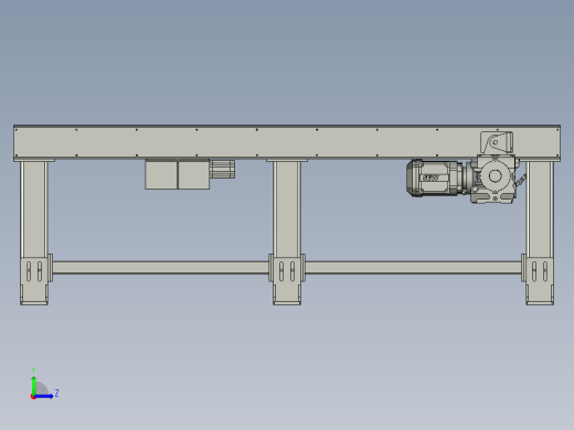 总装图-2000单层积放滚筒线左视缩略图