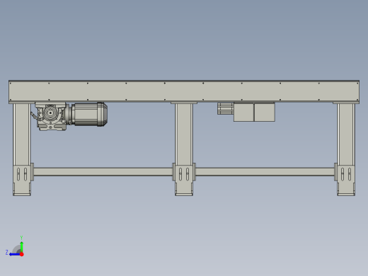 总装图-2000单层积放滚筒线右视缩略图