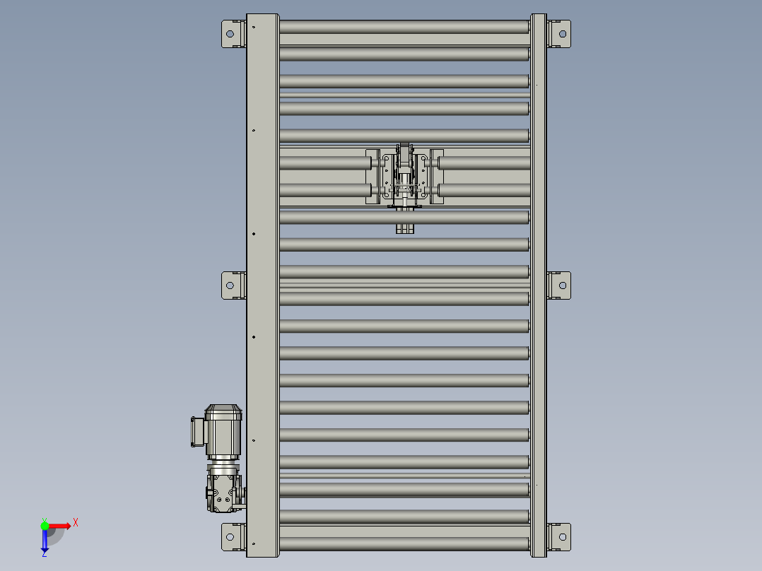总装图-2000单层积放滚筒线俯视图