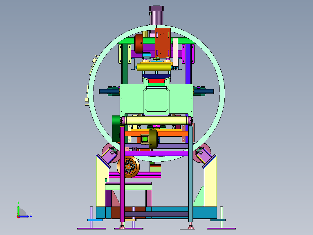 在线的翻面机构和产线左视图