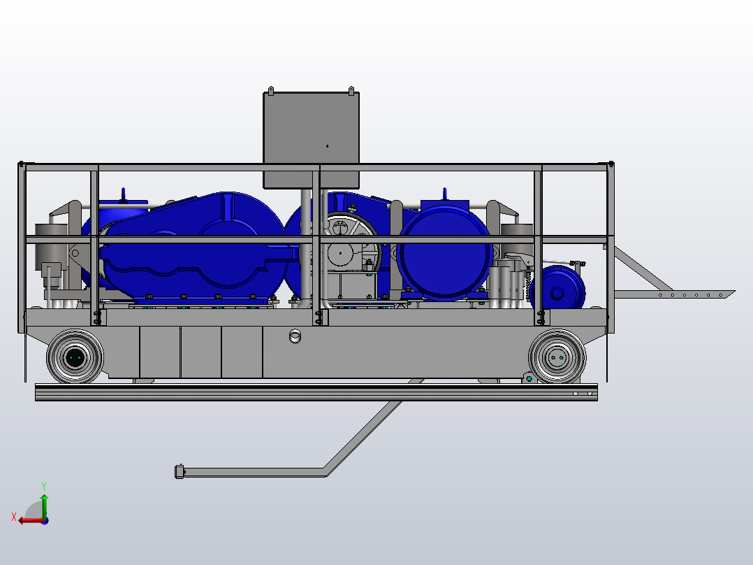 轨道客车转向架设计后视图