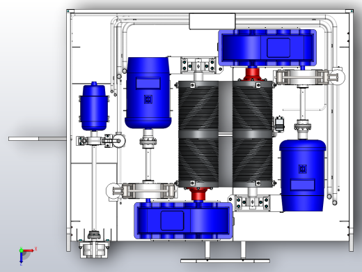 轨道客车转向架设计俯视缩略图