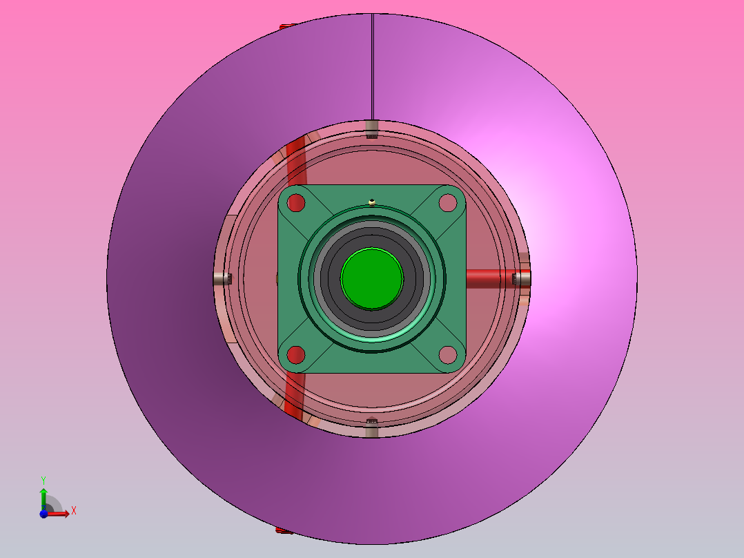 联合收割机割台绞龙设计（SW+CAD+说明书）前视图