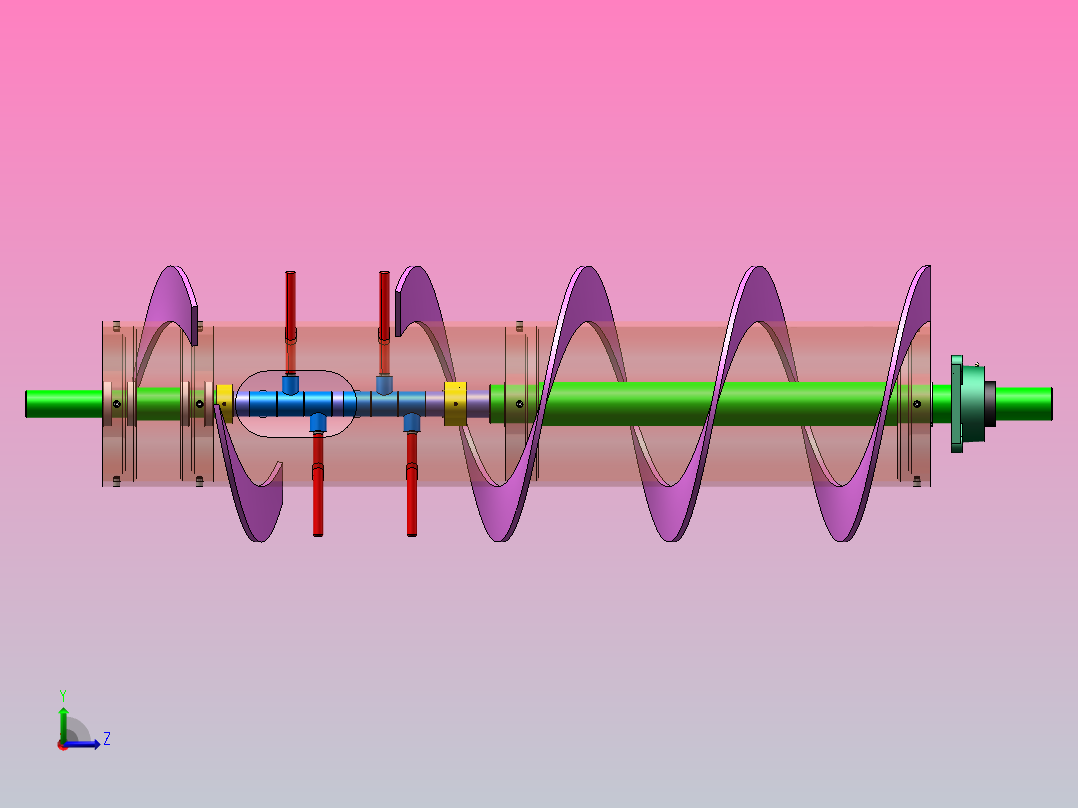 联合收割机割台绞龙设计（SW+CAD+说明书）左视图