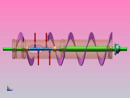 联合收割机割台绞龙设计（SW+CAD+说明书）左视缩略图