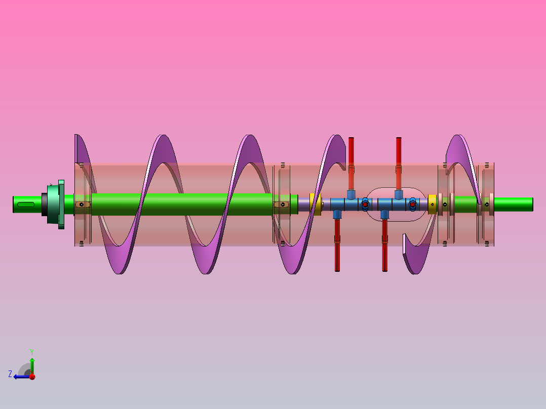 联合收割机割台绞龙设计（SW+CAD+说明书）右视图