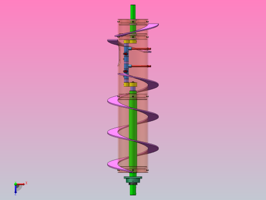 联合收割机割台绞龙设计（SW+CAD+说明书）俯视缩略图