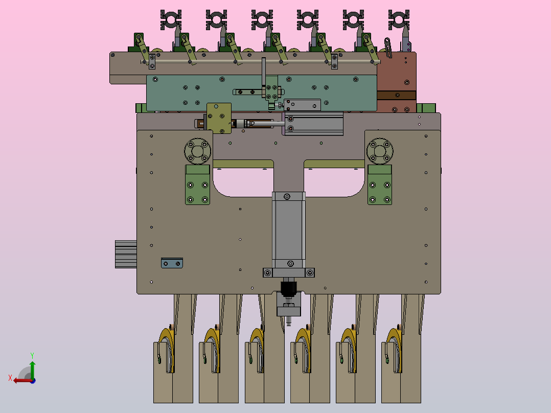 绕线机包胶带组件后视图