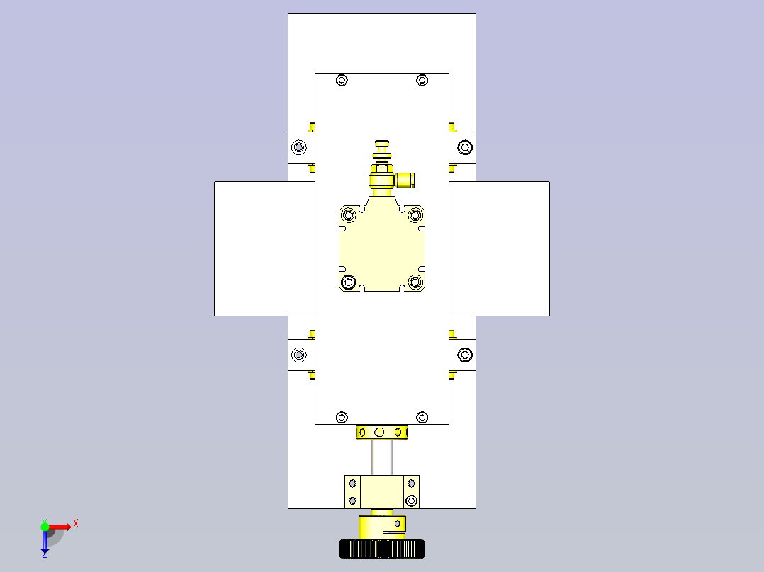 一款冲压模具位置调整组件3D图纸俯视图