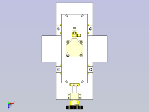 一款冲压模具位置调整组件3D图纸俯视缩略图