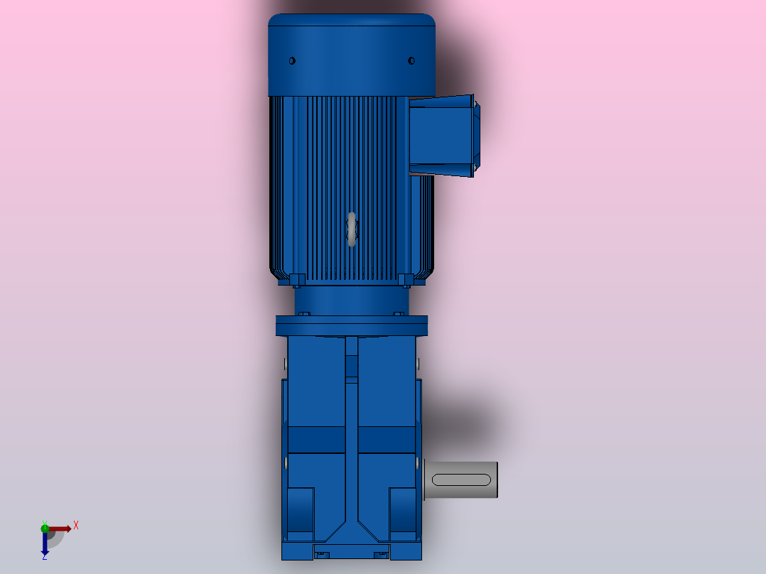 K87底脚轴伸式安装螺旋锥齿轮减速机K87-YV7.5-4P-19.45-M1-0°-A俯视图