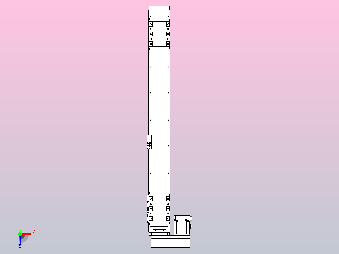 滚珠丝杠线性轴TPA-GCRS-80-1610C-L225-ML-M20-N3俯视图