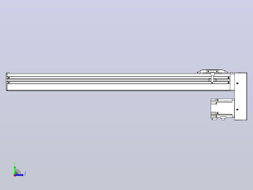 滚珠丝杠直线轴带导轨全封闭TPA-HCR-65S-1610C-L600-MP-Y-P20-N3左视图