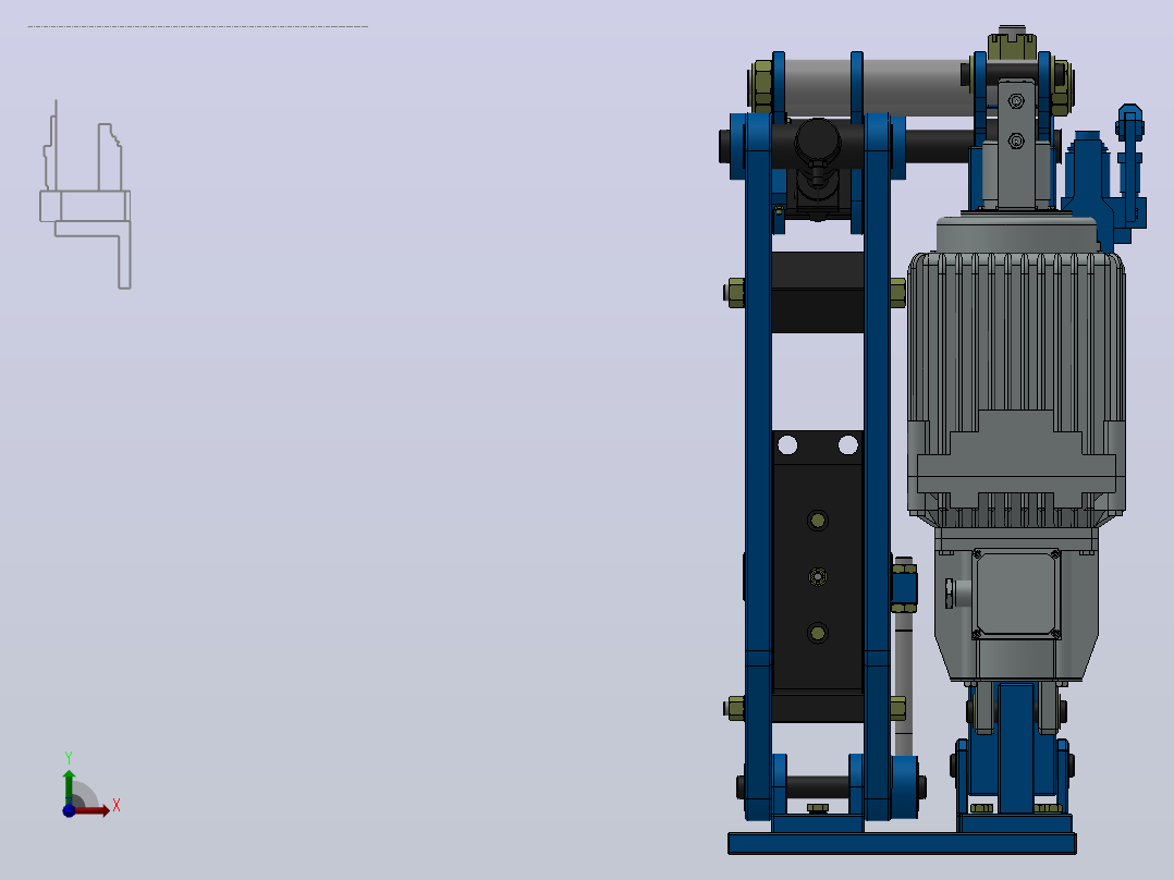 YP41系列电力液压盘式制动器YP41-4500-710×30-ⅠA-CL.RL.WL.HL前视图
