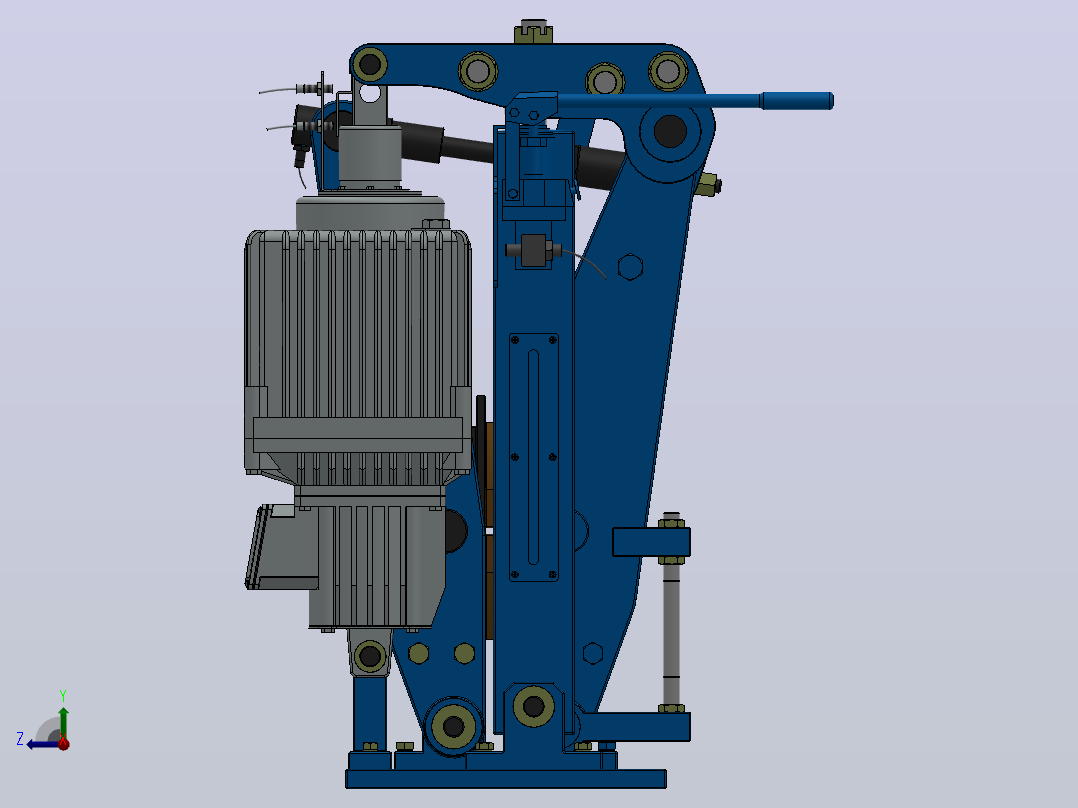 YP41系列电力液压盘式制动器YP41-4500-710×30-ⅠA-CL.RL.WL.HL右视图