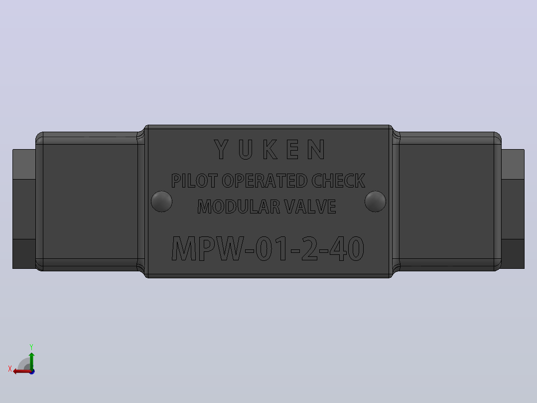 先导式止回组合阀 YUKEN - MPW-01-2-40后视图