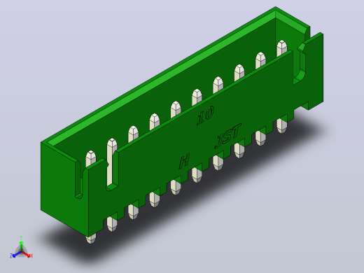 连接器绿色JST XH 10针2.54 mm
