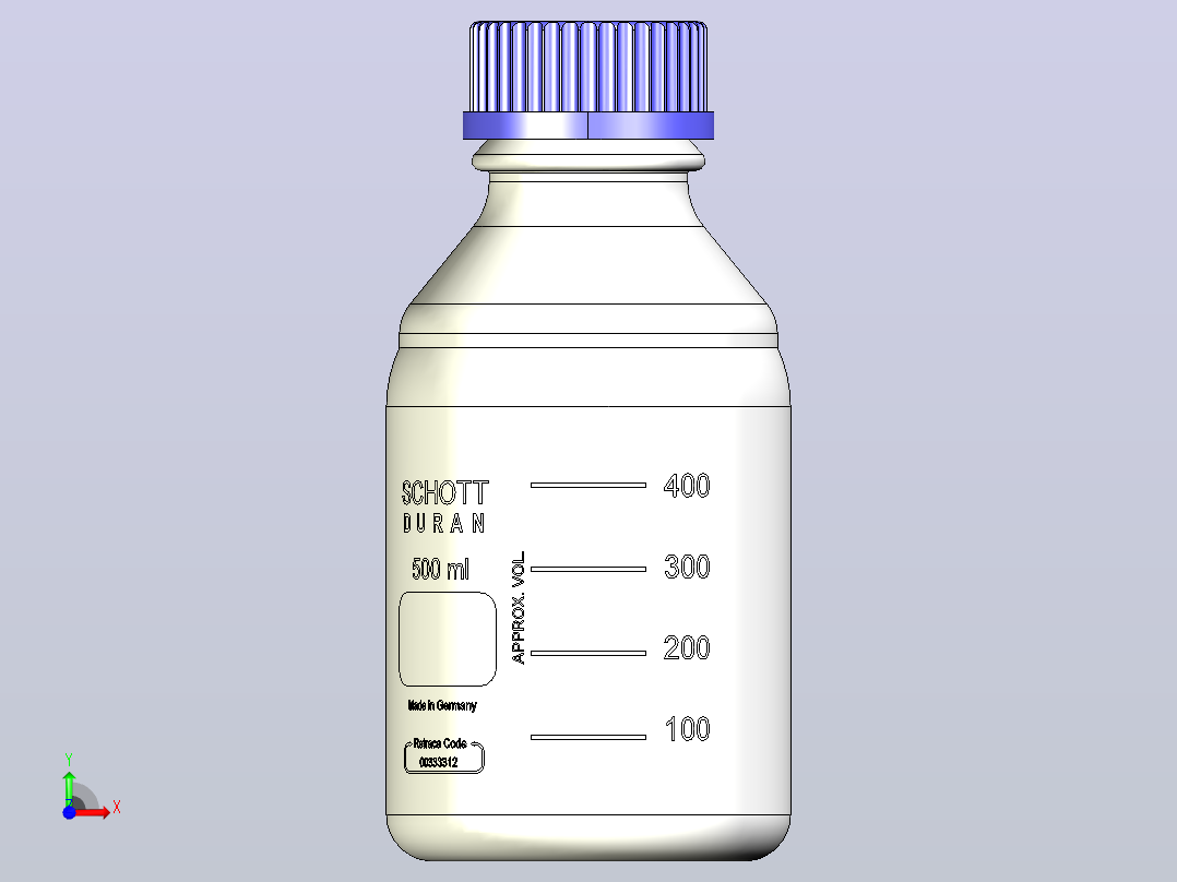 肖特杜兰实验室瓶0.5lGL45前视图
