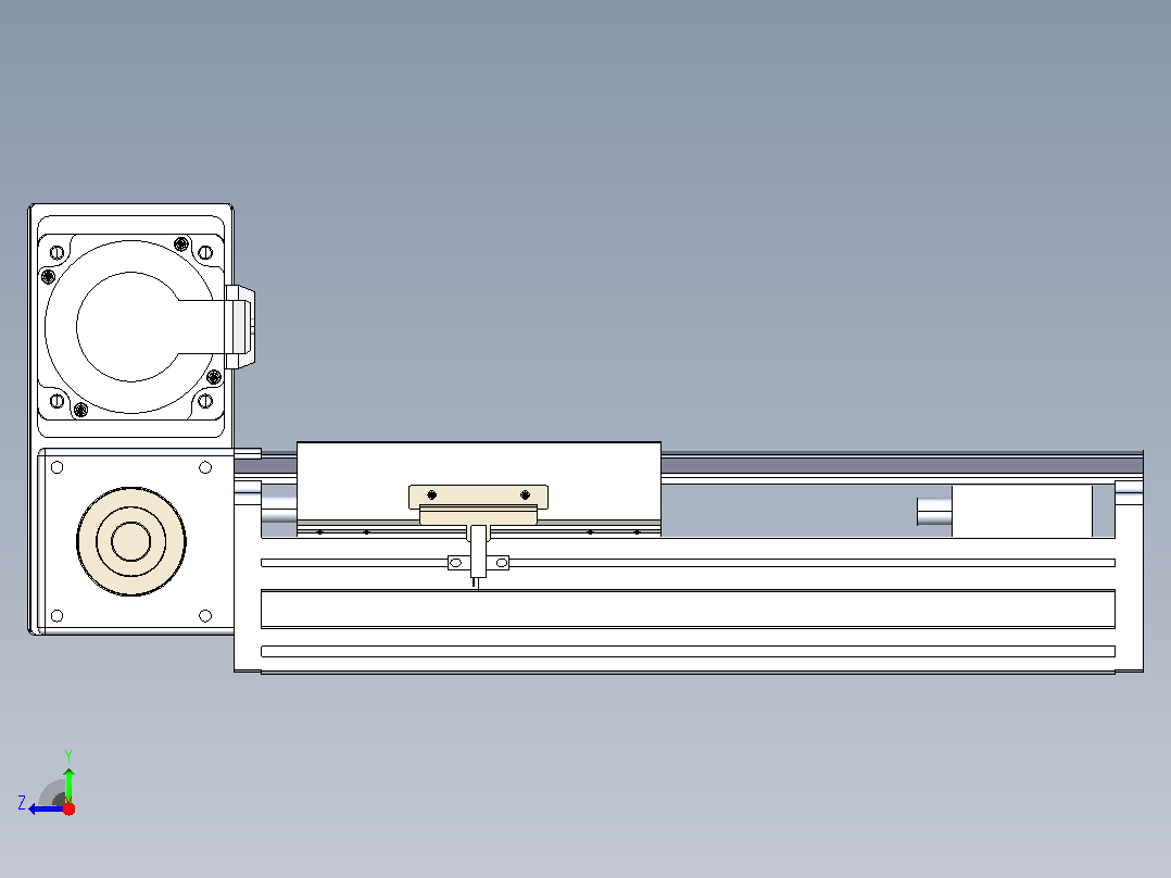 皮带直线轴半封闭可选导轨TPA-HNB-175D-140-L100-LU-C-P75-N3右视图