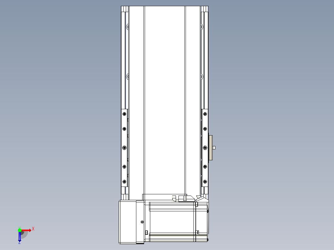 皮带直线轴半封闭可选导轨TPA-HNB-175D-140-L100-LU-C-P75-N3俯视图