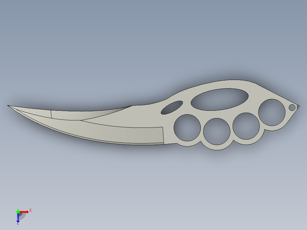 指虎匕首（弯）俯视图