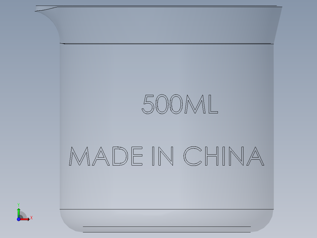 烧杯3D模型前视图