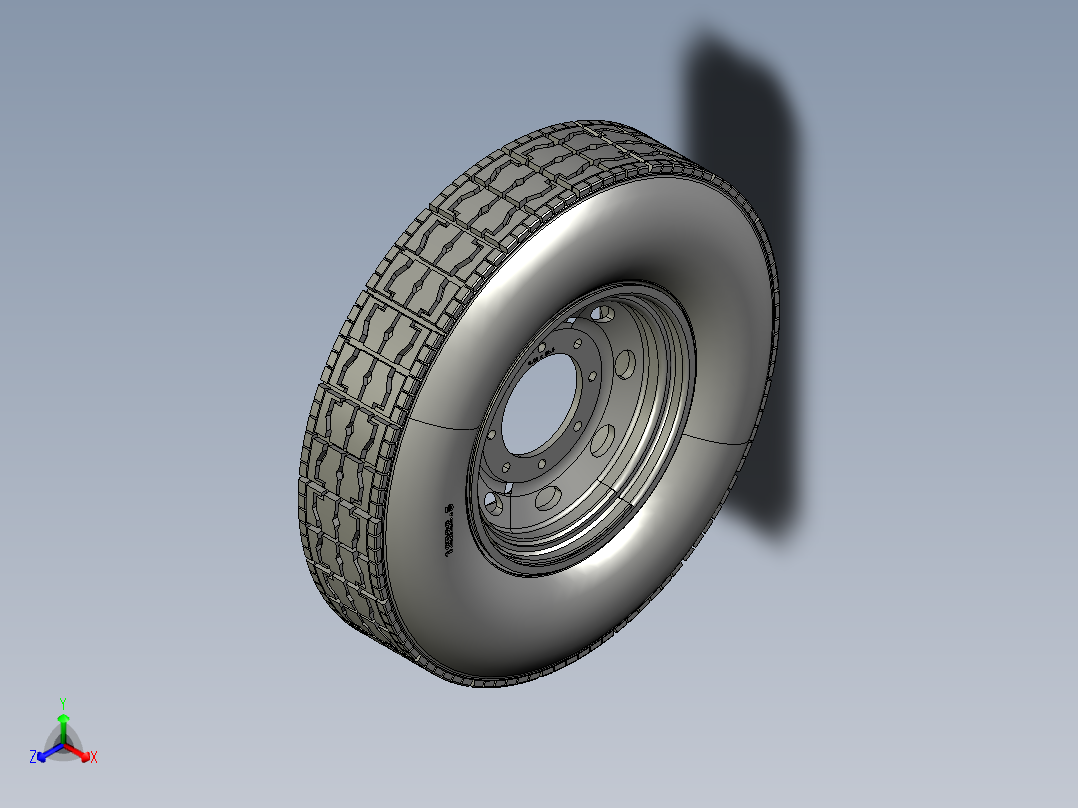 whell 12R22.5车轮正等轴测图