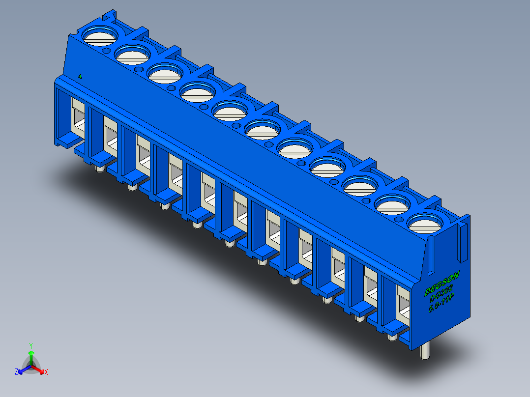 DEGSON DG302 系列 5.0 接线端子-DG302-5.0-11P-12-00AH主视图