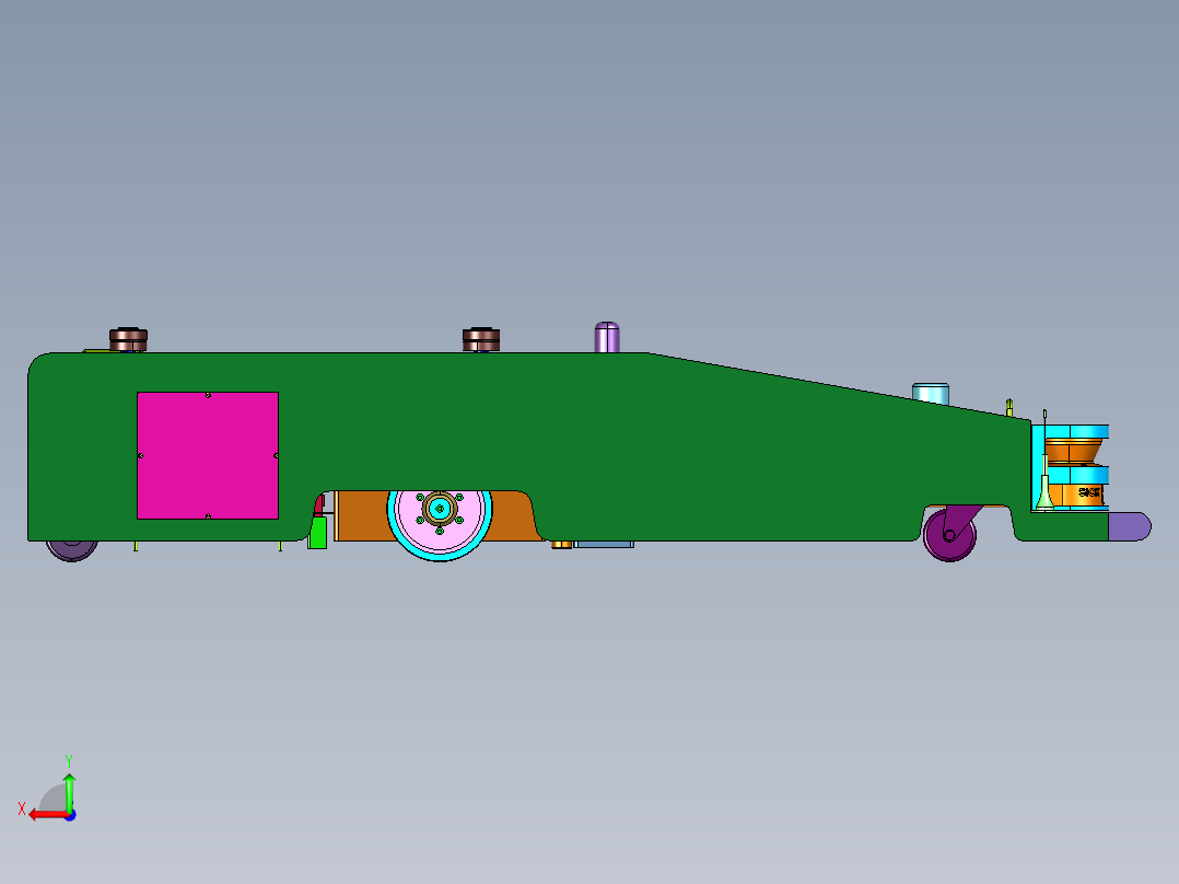 超低型潜伏式差速AGV小车后视图