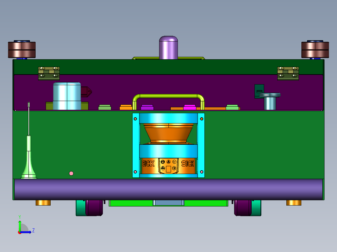 超低型潜伏式差速AGV小车左视图