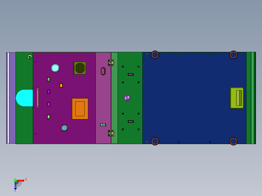 超低型潜伏式差速AGV小车俯视图